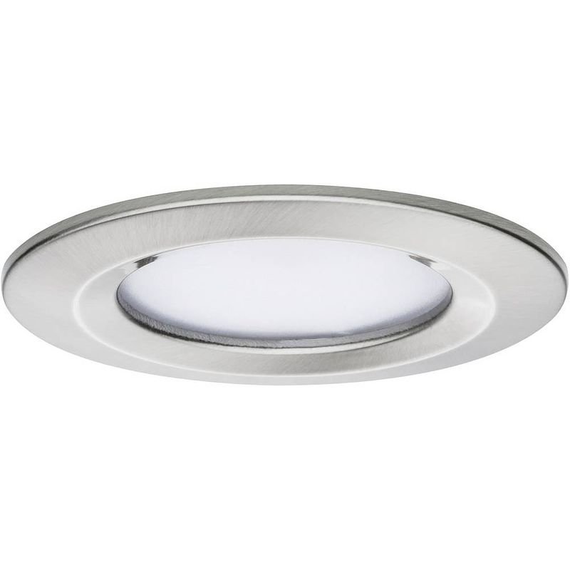 Foto van Paulmann coin slim led-inbouwlamp voor badkamer set van 3 stuks 6 w ip44 ijzer (geborsteld)