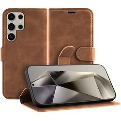 Foto van Just in case premium wallet case voor samsung s24 ultra telefoonhoesje bruin