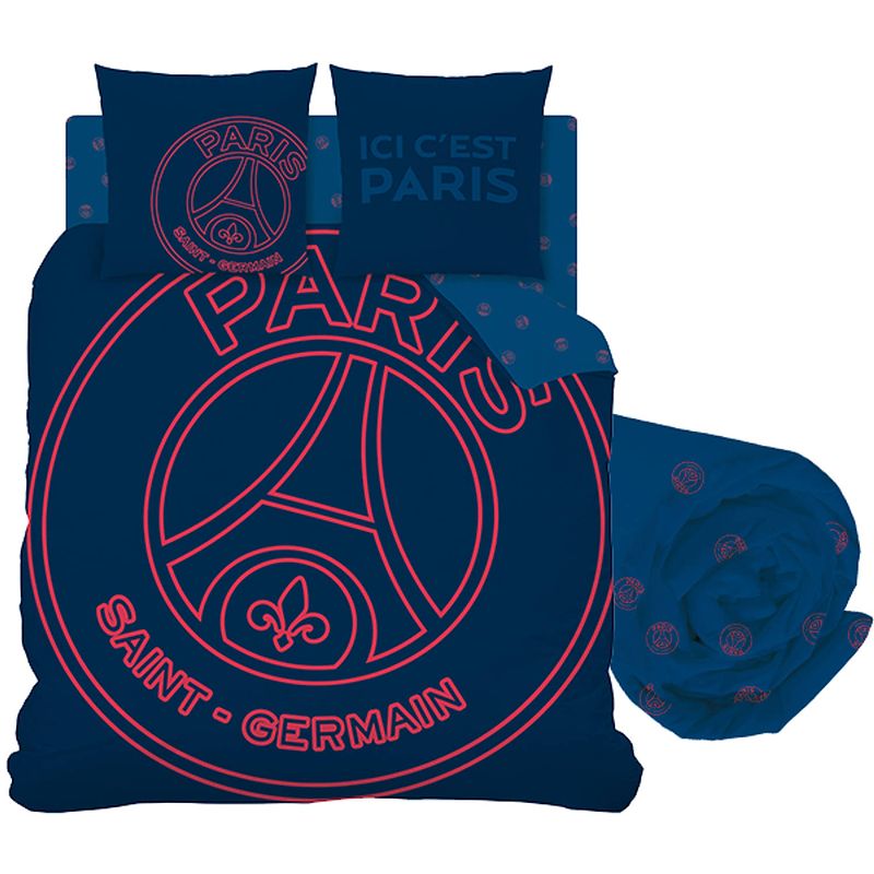 Foto van Paris saint germain dekbedovertrek set neored - tweepersoons - inclusief hoeslaken - katoen