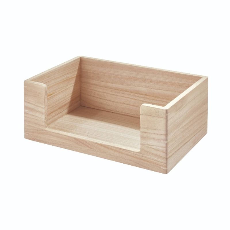 Foto van Idesign - opbergbox, open, 25.5 x 38 x 15 cm, paulownia hout, beige - idesign the home edit