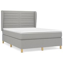 Foto van The living store boxspringbed - niet vermeld - bed - 203x147x118/128 cm - lichtgrijs