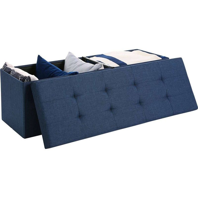 Foto van Nancy'ss hocker blauw groot - zitbank met opbergruimte - bank - hockers - 120l