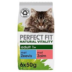 Foto van Perfect fit maaltijdzakjes zeevis & zalm natural vitality kattenvoer 6 x 50g bij jumbo