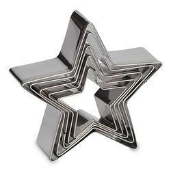 Foto van Patisse uitsteekvormen ster 8 cm rvs zilver 5-delig