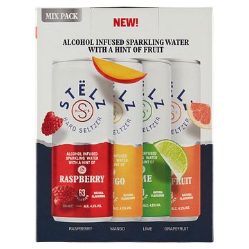 Foto van 2e halve prijs | stëlz hard seltzer mix 4 x 250ml aanbieding bij jumbo