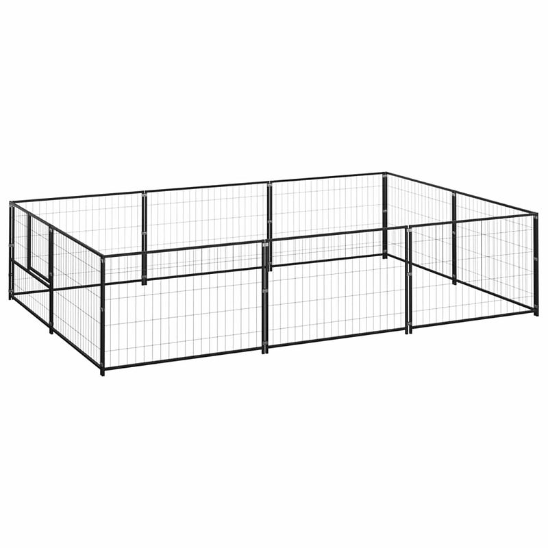 Foto van Vidaxl hondenkennel 6 m² staal zwart