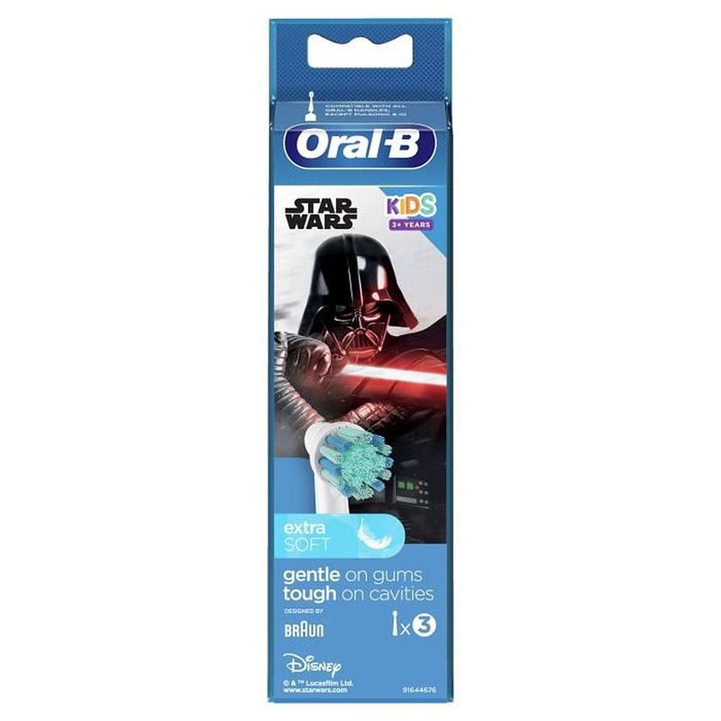 Foto van Oral-b 80352667 - star wars vervangende opzetborstels - voor oral-b elektrische tandenborstel voor kinderen - 3 stuks