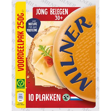 Foto van Milner jong belegen 30+ kaas voordeelpak 10 plakken 250g bij jumbo