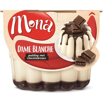 Foto van Mona dame blanche pudding met chocoladesaus 450ml bij jumbo