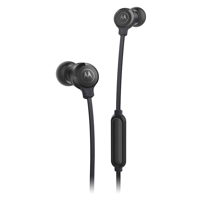 Foto van Motorola sound in-ear koptelefoon 3-s - met kabel - built-in microfoon - zwart - losse oordopjes in s-m-l