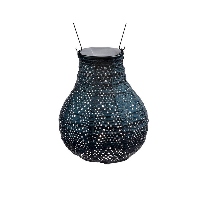 Foto van Lumiz solar lampion ikat bulb - 16 cm - petrol