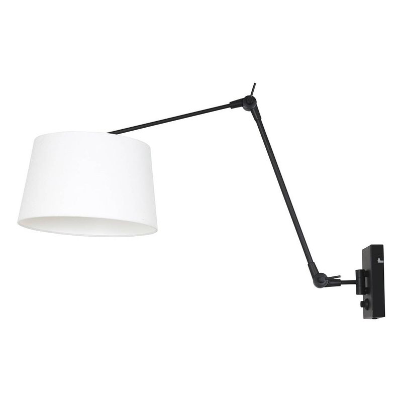 Foto van Steinhauer wandlamp prestige chic 8187 zwart kap linnen wit