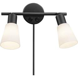 Foto van Nordlux cole 2-spot 2112890003 wandlamp e14 zwart