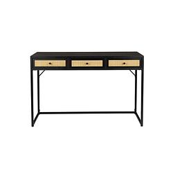 Foto van Giga meubel gm sidetable zwart/naturel - mdf - 40x120x76cm - sidetable guuji