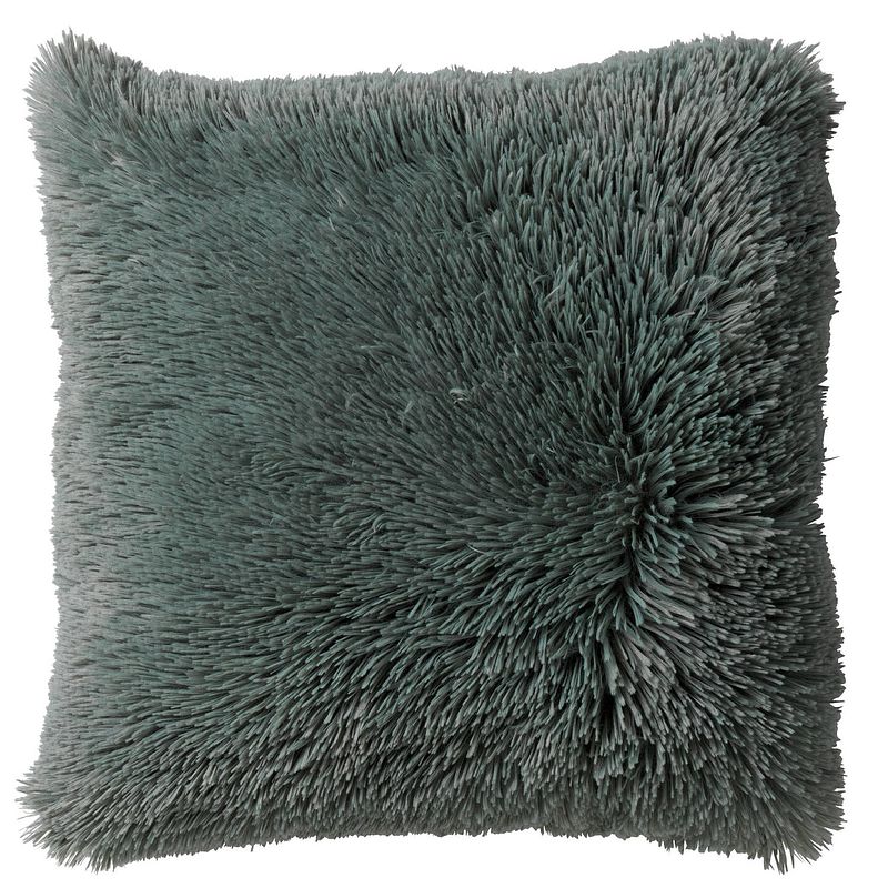 Foto van Dutch decor fluffy - sierkussen unikleur jadeite 45x45 cm - groen - groen