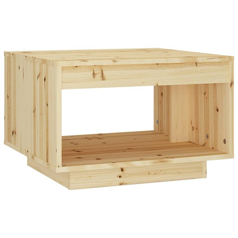 Foto van The living store houten banktafel - 50 x 50 x 33.5 cm - massief vurenhout