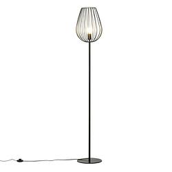 Foto van Vloerlamp - vintage - staande lamp - industrieel - e27 - 159 cm - zwart