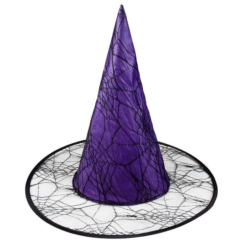 Foto van Boland heksenhoed wicca 40 cm polyester transparant/paars one-size