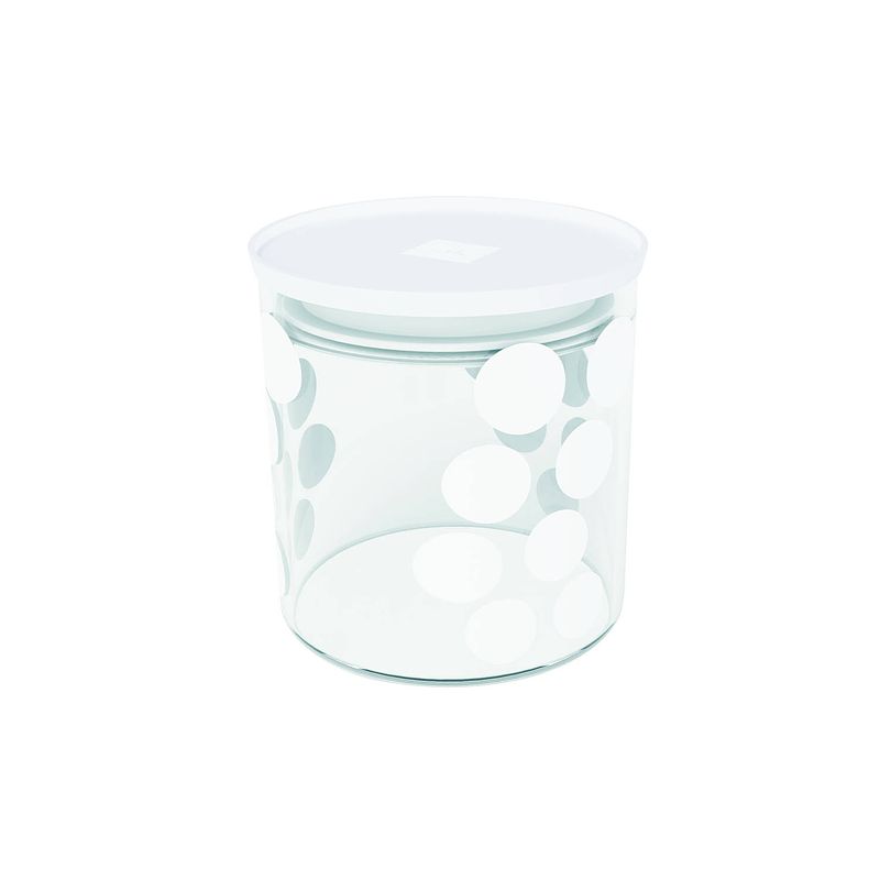 Foto van Zak!designs - dot dot voorraadpot 650 ml - glas - wit