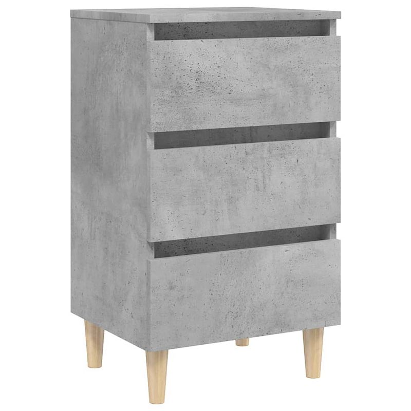 Foto van The living store bedkastje scandinavisch betongrijs - 40 x 35 x 69 cm - 3 lades