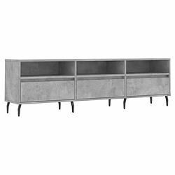 Foto van The living store tv-meubel betongrijs - 150 x 30 x 44.5 cm - bewerkt hout en ijzer