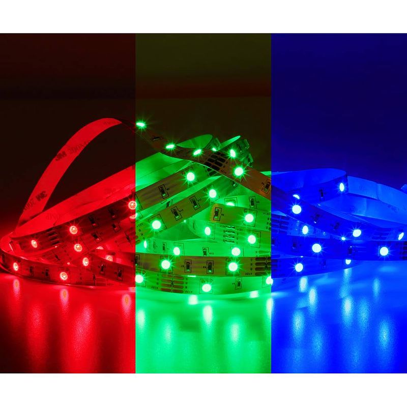 Foto van Müller-licht 20100325 led-strip complete set met connector (male) 230 v 3 m rgb