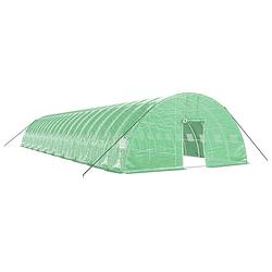 Foto van The living store broeikas - - polyethyleen (pe) en gegalvaniseerd staal - 20x6x2.85m - groen