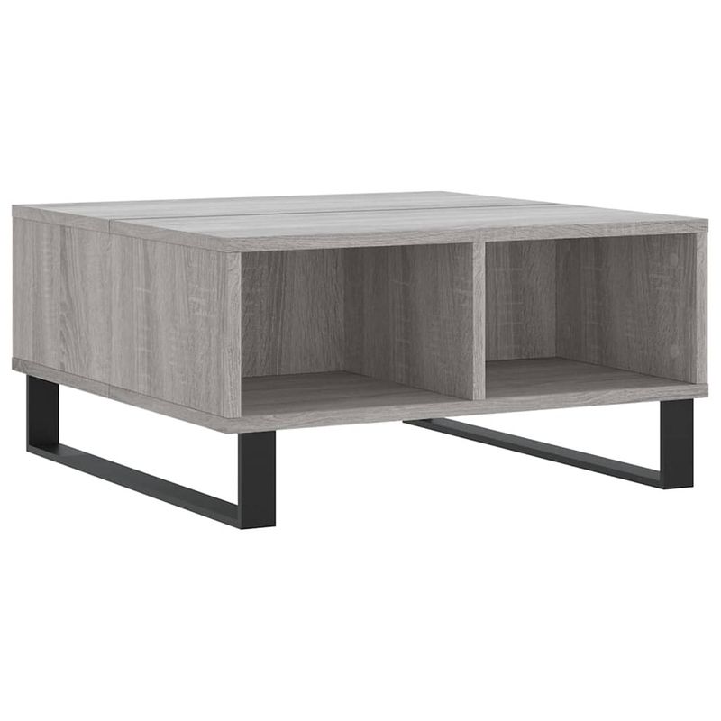 Foto van Vidaxl salontafel 60x60x30 cm bewerkt hout grijs sonoma eikenkleurig