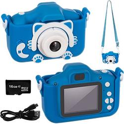 Foto van Kruzzel full hd digitale camera voor kinderen - met meegeleverde mini sd kaart - camera kinderen - blauw