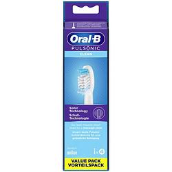 Foto van Oral-b pulsonic clean opzetborstel voor elektrische tandenborstel 4 stuk(s) wit