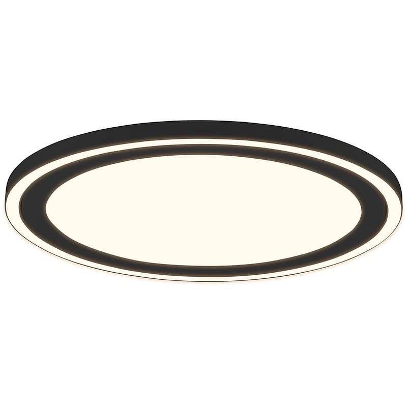 Foto van Led plafondlamp - plafondverlichting - trion coman - 29w - warm wit 3000k - rond - mat zwart - kunststof