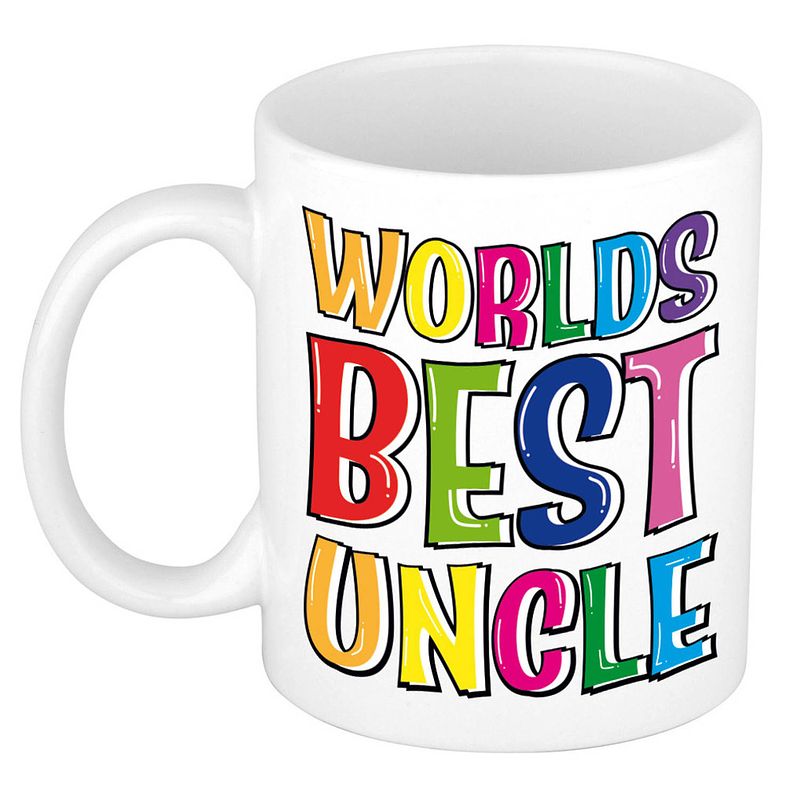 Foto van Bellatio decorations cadeau mok / beker voor oom - keramiek - 300 ml - world'ss best uncle - feest mokken