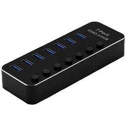 Foto van Roline 14025057 usb 3.1 gen 1-hub 7 poorten zwart