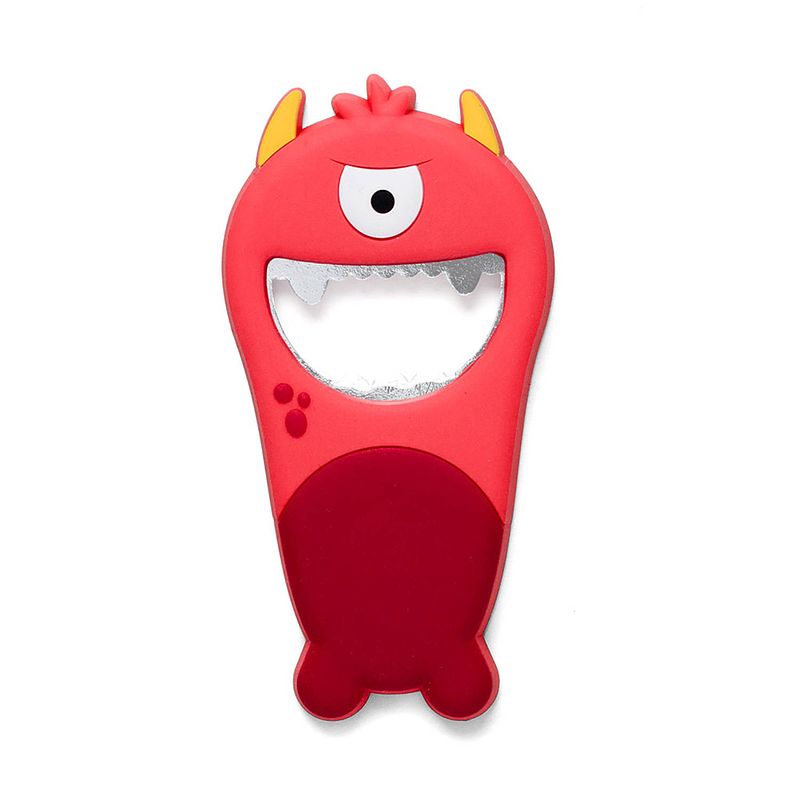 Foto van Balvi flesopener monster 12,5 cm pvc rood