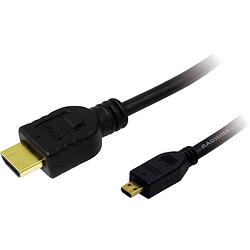 Foto van Logilink hdmi aansluitkabel hdmi-a stekker, hdmi-micro-d stekker 1.50 m zwart ch0031 hdmi-kabel