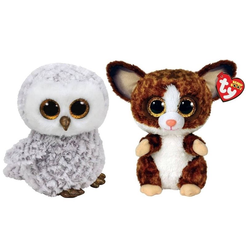 Foto van Ty - knuffel - beanie buddy - owlette owl & bush baby galago