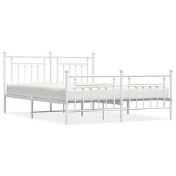 Foto van Vidaxl bedframe met hoofd- en voeteneinde metaal wit 180x200 cm