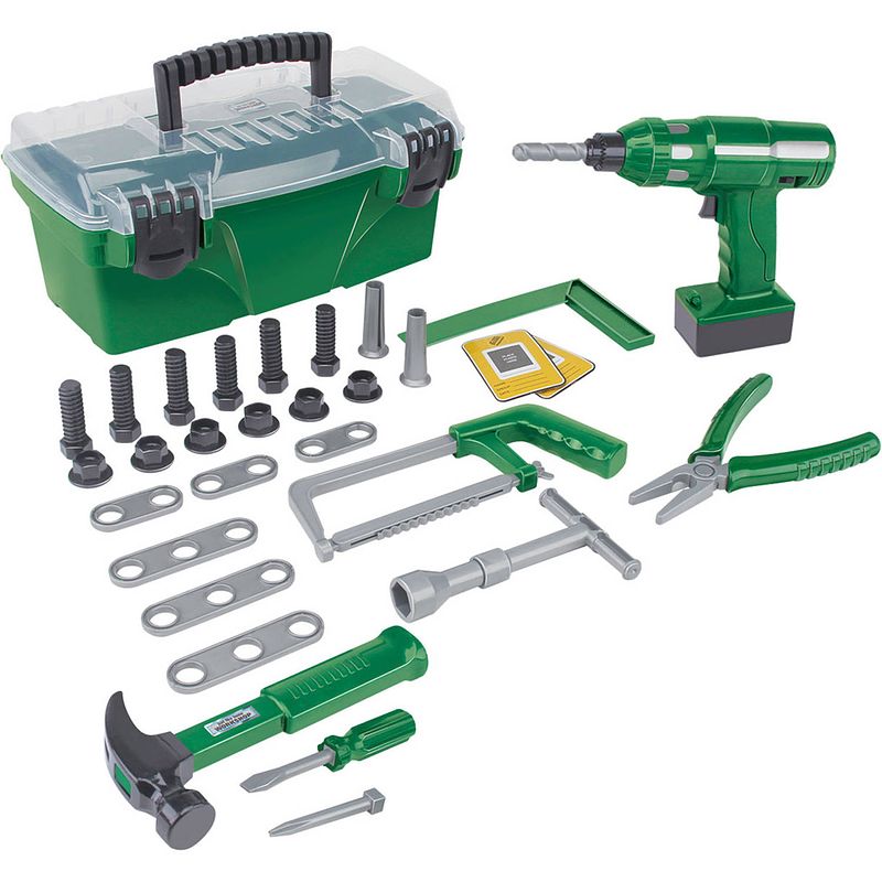 Foto van Luna gereedschapskist powertool junior 32,5 cm groen 32-delig