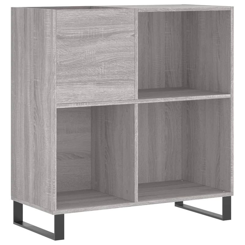 Foto van Vidaxl platenkast 84,5x38x89 cm bewerkt hout grijs sonoma eikenkleurig