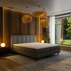 Foto van 2-persoons boxspring hotel - wide - antraciet 160x210 cm - pocketvering - inclusief topper - dekbed-discounter.nl