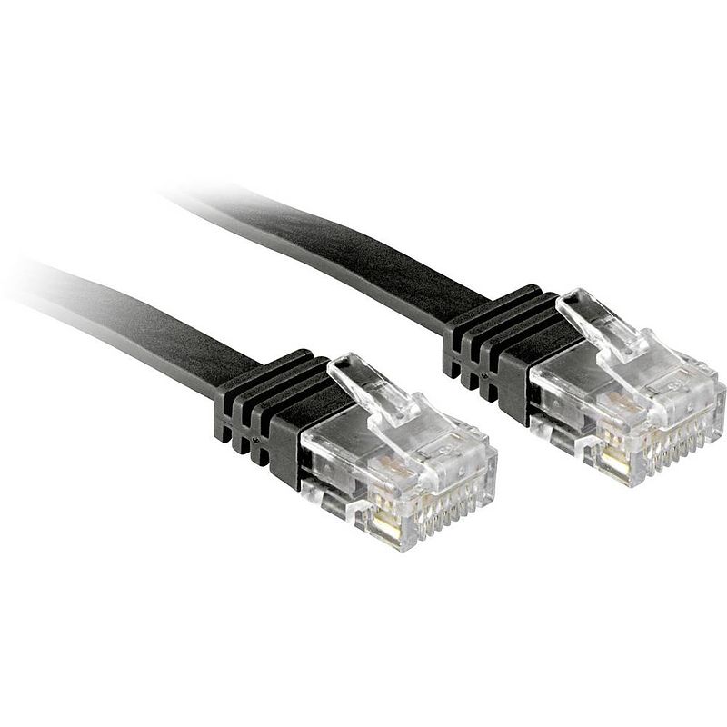 Foto van Lindy 47524 rj45 netwerkkabel, patchkabel cat 6 u/utp 5.00 m zwart snagless 1 stuk(s)