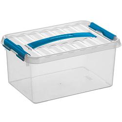 Foto van Sunware - q-line opbergbox 6l transparant blauw - 30,7 x 20 x 14,3 cm