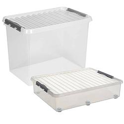 Foto van Sunware opslagboxen met deksel - 2x stuks - kunststof - 60 l en 72 l - opbergbox