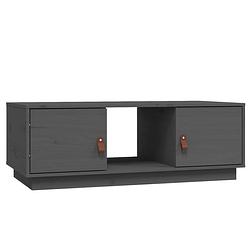 Foto van The living store salontafel - massief grenenhout - grijs - 100x50x35cm