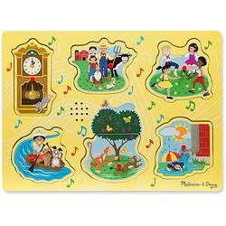 Foto van Melissa & doug vormenpuzzel meezingliedjes hout junior 6 stukjes