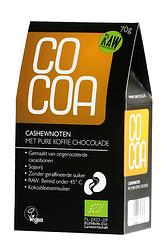 Foto van Cocoa cashewnoten met pure koffie chocolade raw