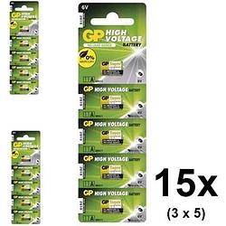 Foto van 15 stuks (3 blisters a 5st) - gp a11 mn11 11a 6v alkaline batterij