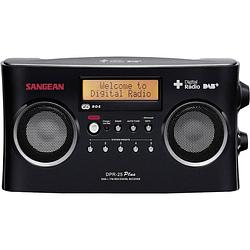 Foto van Sangean dpr-25+ transistorradio dab+, vhf (fm) aux accu laadfunctie zwart