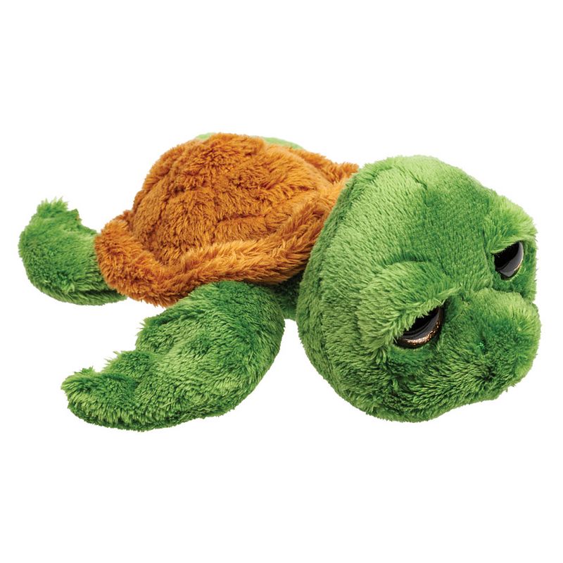 Foto van Suki gifts pluche zeeschildpad jules knuffeldier - cute eyes - donkergroen - 24 cm - knuffel zeedieren