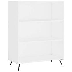 Foto van The living store boekenkast wit - 69.5 x 32.5 x 90 cm - stevig bewerkt hout en metaal